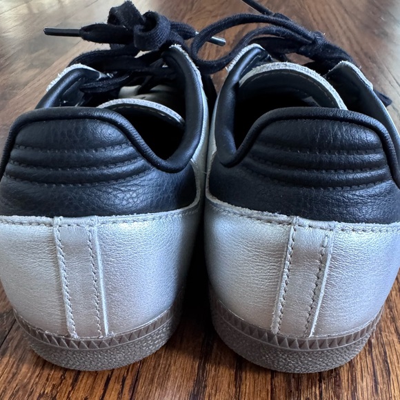 Adidas Silver and Black Women's Sambas Sneakers - Picture 3 of 6